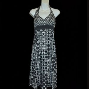 Athleta Black and White Patterned Midi Dress
